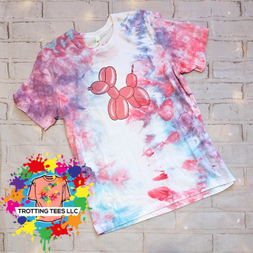 Pink Balloon Dog Ice Tie Dye T-shirt