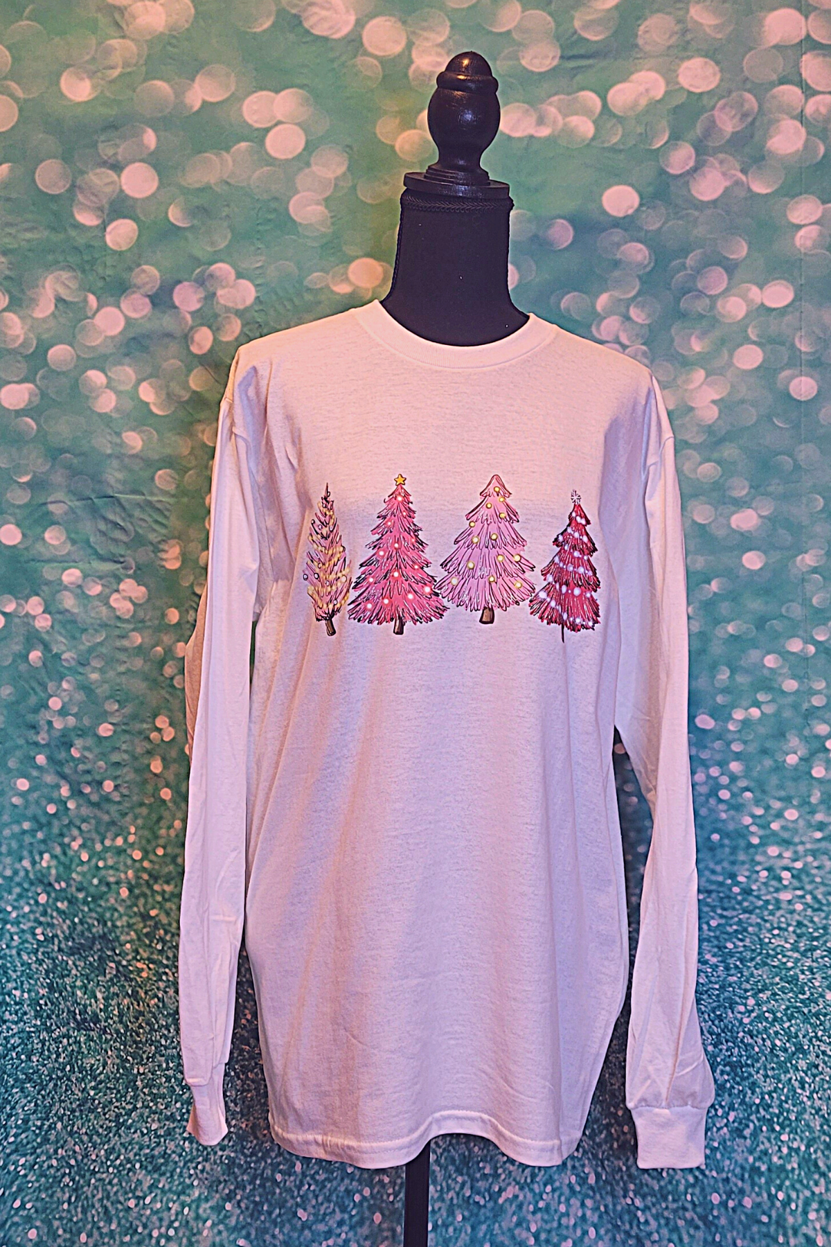 Pink Tree (Long Sleeve White)