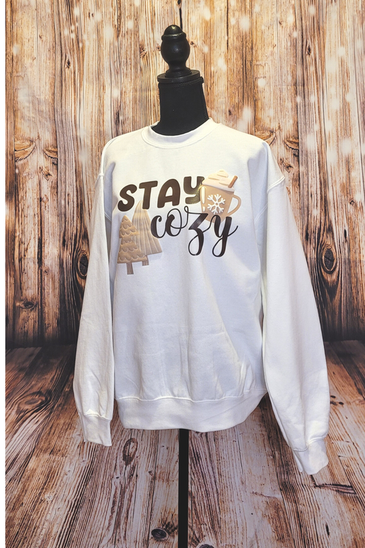 Puff Print 'Stay Cozy' Fleece Sweatshirt