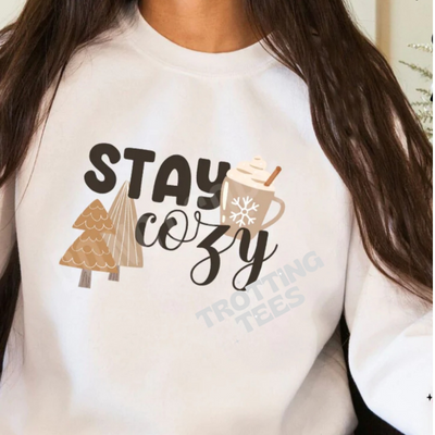 Puff Print 'Stay Cozy' Fleece Sweatshirt